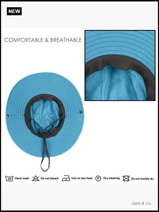 UPF 50 Wide Brim Bucket Sun Hat Ponytail Hat Foldable Pack main image 4